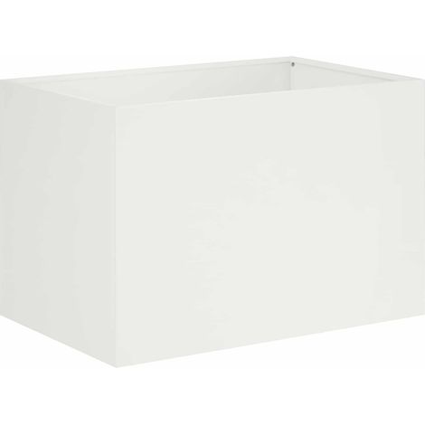 Maison Exclusive - Cache-pot de jardin Blanc 50 x 40 x 40 cm Acier laminé à froid (1/5)