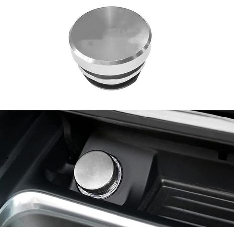 Cigarette Lighter Socket Cover, Aluminium Cigarette Lighter Dust Cover, Dustproof Waterproof Replacement Accessories for Car, Truck, Boat Yacht (Silver) (1/5)