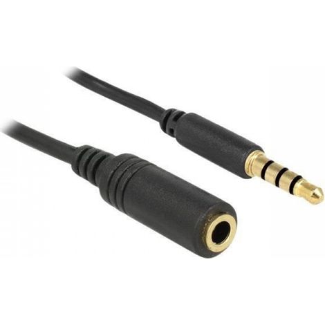 Rallonge de câble audio - - 3 m - Mini jack (F) vers Mini jack (M) - Noir - Stéréo