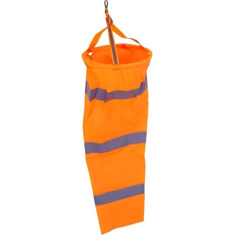 Cône de mesure du vent en polyester de 76 cm, sac et ceinture réfléchissante. (1/5)