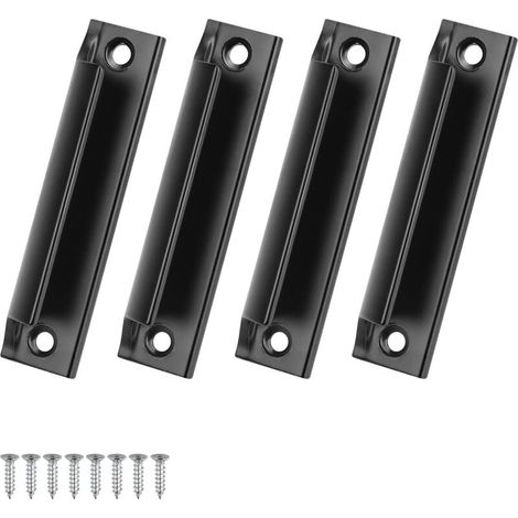 Bardusch Poignée de Porte en Aluminium,4 Pièces Poignée D'armoire Incurvée Noire, Poignée de Porte de Patio Extérieure de Style Nordique pour Tiroir, Porte Coulissante, Porte, Balcon à la Maison (1/5)