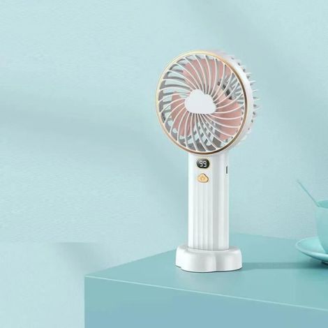 Ventilateur Portable - Batterie 10000 mAh - Pliable Avec Lanière De Cou - Pour Camping Et Activités Extérieures - 1 Pièce