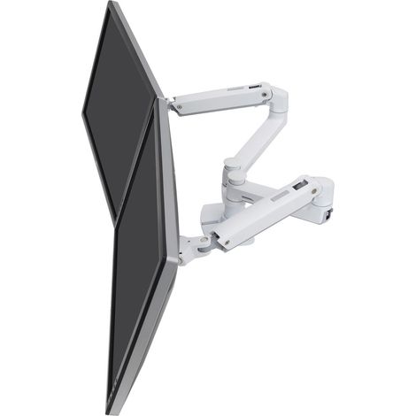 Soporte Monitor Ergotron LX 45-491-216 Blanco Ajuste Altura Doble Brazo hasta 27"/18,1Kg (1/3)