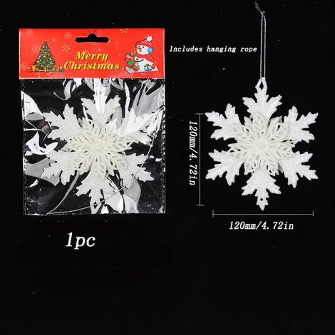 Guirlande De Flocons De Neige - Décoration Suspendue Pour Arbre De Noël Mur Plafond Fenêtre - 3 Tailles 10 cm 12 cm 13 cm - Lot De 12 (1/5)