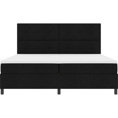 vidaXL Cama tipo Box Spring con tiras LED Negro 200 x 200 cm tela (1/5)