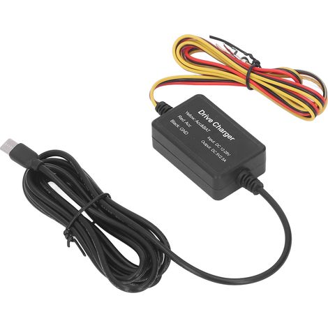 Kit de câblage dur pour dashcam, rétroviseur caméra, GPS, radar détecteur 12-30V 10W Type C, caoutchouc et métal (1/5)
