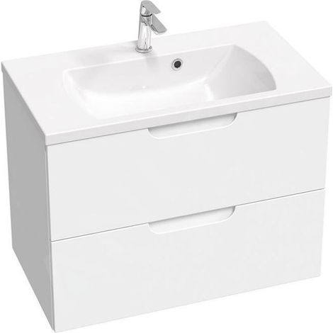 Ravak Classic II - Meuble lavabo 794x446x584 mm, 2 tiroirs, blanc brillant X000001480 (1/5)