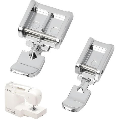 2 Pcs Pied De Biche Machine A Coudre, Pied À Fermeture Éclair À Clipser, Fermeture À Glissière Compatible Avec Tous Les Modèles À Tige Basse Snap-On Pied De Biche (1/5)