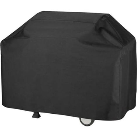 Housse de protection imperméable en polyester robuste pour barbecue rectangulaire à gaz, terrasse, jardin, extérieur, poussière, UV, neige, vent avec pochette de rangement, noir, 145 x 61 x (1/5)