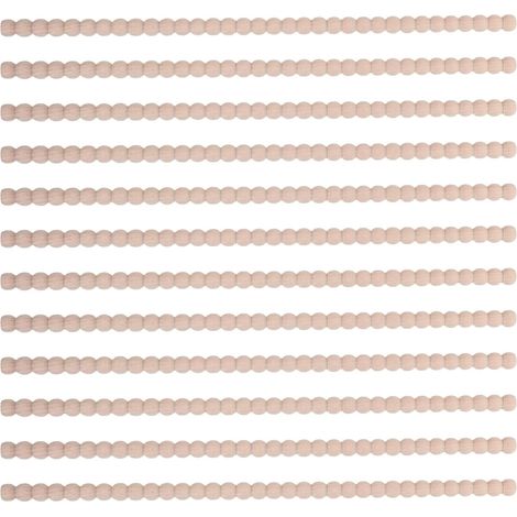 Moulure en Bois Perlé Brute 12 Pièces 0,9cm Beige (1/5)