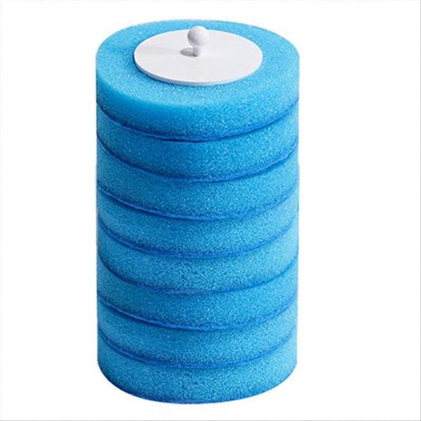 48 recharges de brosses de toilette jetables en mousse bleue sans angle mort (1/5)