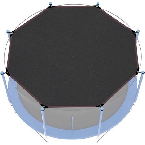 Telo di protezione solare per trampolino, facile da installare, protezione solare per esterni, solo telo, copertura superiore per trampolino (3 metri - 8 pali)