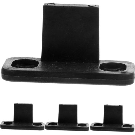 4 pièces guide de sol pour porte coulissante, PP, noir (1/5)