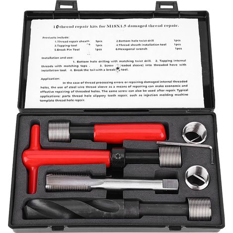 Kit Réparation Filetage, M18x1,5 Acier Inoxydable Complet 10 Pièces (1/5)