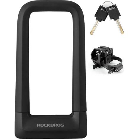 Fahrradschloss, abschließbares Fahrradschloss, U-SCHLOSS ROCKBROS (RKS626-BK) schwarz (1/5)