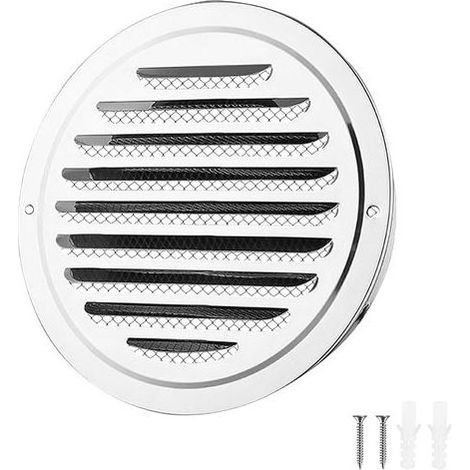 Grille Aeration 145-155mm Grille Ventilation Acier inoxydable Grille de ventilation ronde à lamelles avec Filet Anti Insectes und Boucle pour Garage Cuisine Salle de Bain (1/5)