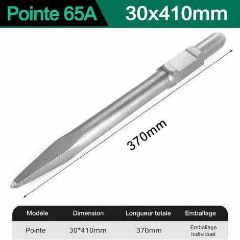 Burin pointu 65A longueur 370 mm pour marteau piqueur 65a 370mm 370 30 1 × 1 × 1 cm 1,45 kg – Livraison gratuite