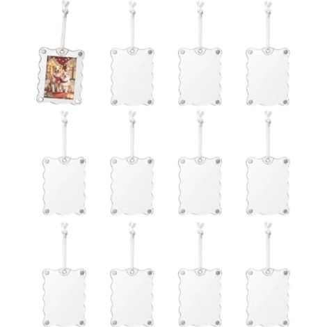 Cadre photo de Noël, ornements transparents double face, décoration (1/5)