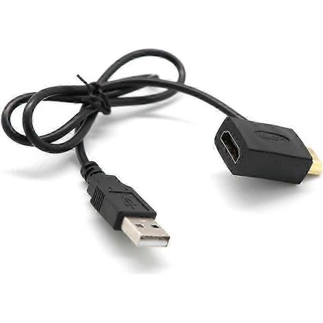 Adaptateur répartiteur/prolongateur de câble HDMI mâle vers femelle + chargeur USB 2.0 WHBYV (1/4)