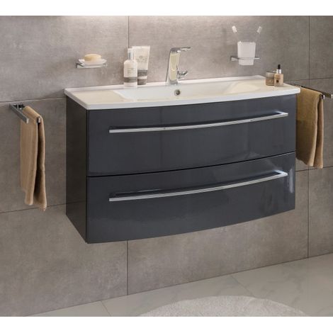 Lanzet Impulso Badmöbel Set 2-teilig, 90cm, Anthrazit-06371145 (1/5)