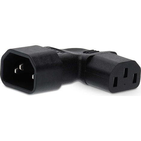 Enchufe de extension iec 320 c13 iec 320 c14 angulo recto niquelado pvc negro caja 1 pc
