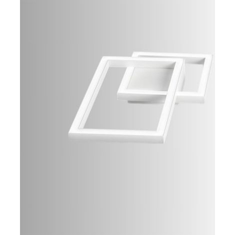 Plafoniera Moderna Cross Alluminio Bianco Opaco Led 20W Dimmerabile Ip20