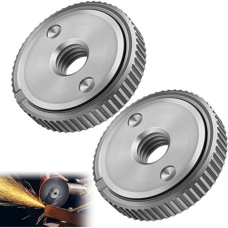 Tuerca de liberación rápida de 14 mm, Cambio rápido M14-2 piezas, Para madera y aplicaciones de lijado, Plateada (1/5)