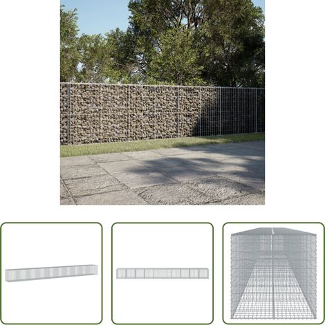 Aménagement extérieur - Panier gabion avec couvercle 1000x100x100 cm fer galvanisé (1/5)