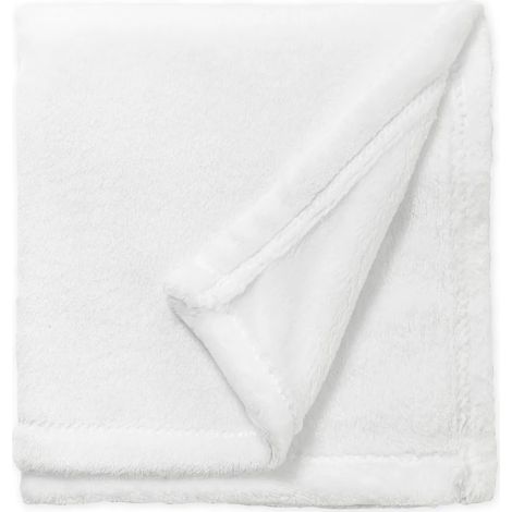 Couverture polaire blanche 220x240 cm, moelleuse, douce et chaude, couverture de salon (1/5)