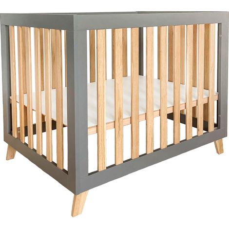 Box per bambini grigio, lettino per bambini 100x70 cm + materasso GRATIS (1/5)