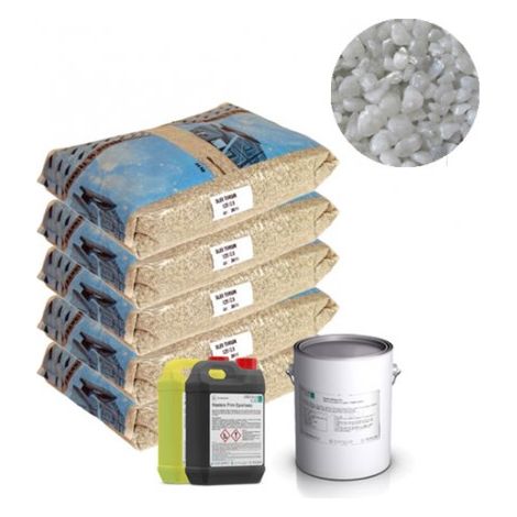 Moquette de pierre - Kit complet 8m² - Teinte : Blanc Bleuté