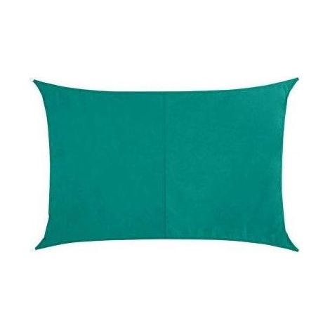 Hesperide – Voile d'ombrage rectangulaire 3x2m – Polyester déperlant vert émeraude – Protection UV et pluie – Installation facile avec cordes incluses (1/5)