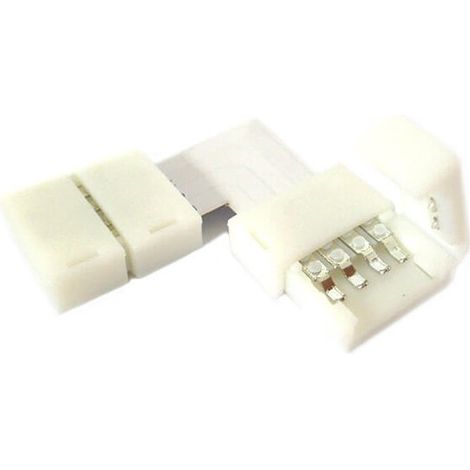 4 PZ Connettore Passo 10mm RGB Forma L per Allungare e Curvare Strip LED RGB e Monocolore