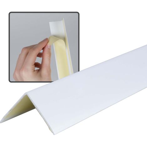 Dalsys Cornière PVC autocollante 30x30mm, profilé de protection d'angle, baguette d'angle, protection d'arête haute mur, convient pour habitation, travail et garage, avec bande de protection adhésive