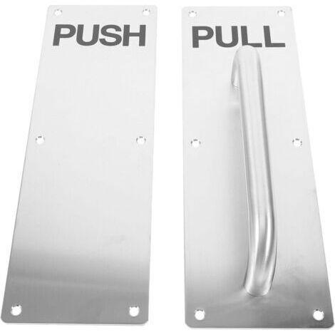 Poignée de Porte Acier Inoxydable avec Plaque Push Pull Poignée Ergonomique pour Portes Intérieures et Extérieures Résistante Au Feu Adaptée Fenêtres et Armoires (1/5)