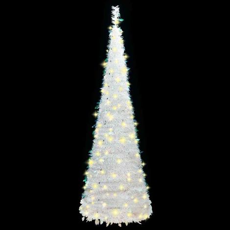 Sapin de Noël Arbre de Noël artificiel escamotable 150 LED blanc 180 cm (1/5)