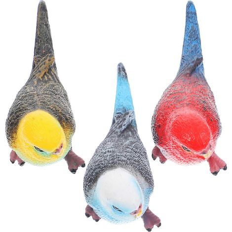Lot de 3 perroquets artificiels décoratifs pour jardin, statues d'oiseaux réalistes (1/5)