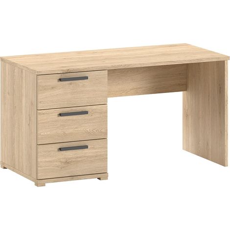 Bureau 3 Tiroirs "Sam" 140cm Chêne (1/2)