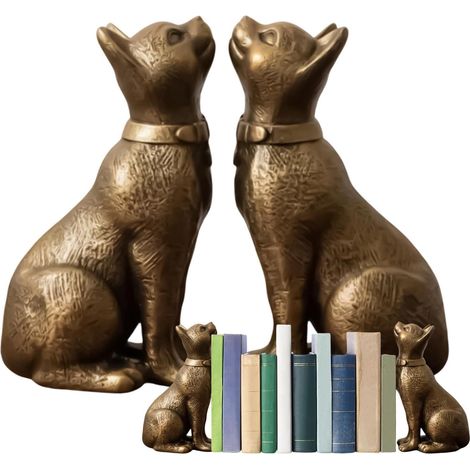 livres chats supports de bibliothèque rétro en résine 1