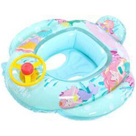 Aufblasbarer Babyring – mit drehbarem Lenkrad und Hupe – für Pool, Garten, Strand – 1 Stück (1/5)