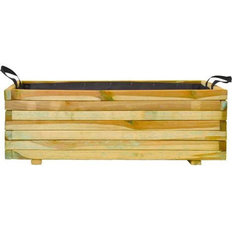 Fioriera in legno Mirabell per esterno 40x90 h.30,5 cm color naturale (1/4)