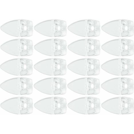 – Lot de 20 supports muraux de miroir ovales à visser – Plastique transparent – Pour fixation sécurisée dans toutes les pièces (1/2)
