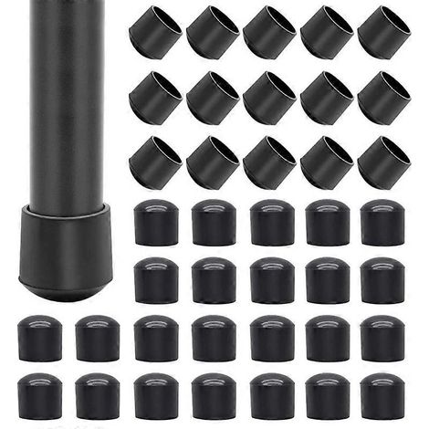 40 patins de protection ronds de 16 mm en PVC, embouts antidérapants rouges pour pieds de meubles et de chaises. (1/4)