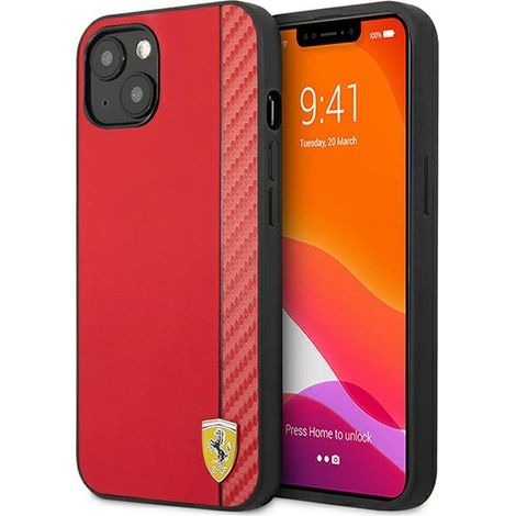 Ferrari FESAXHCP13SRE iPhone 13 mini5,4 rot/rot Hartschalenetui On Track Carbon Stripe (1/5)
