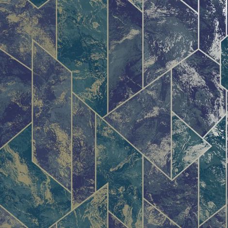 Holden Navy Zarci Geometric Marble Quality Wallpaper Paste The Wall Quality (1/4)