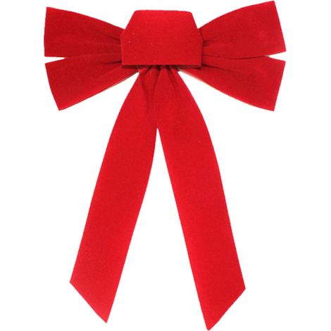 Lazo Navideño - Tela De Felpa Roja - Con Borde De Alambre Dorado - Para Árbol Navideño, Guirnaldas, Ventanas Y Puertas - Unidad (1/5)