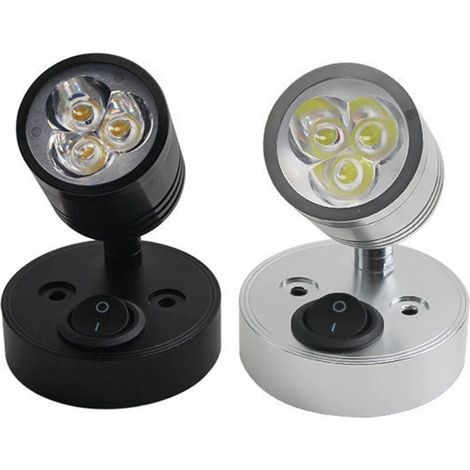 Set mit 2 LED-Wandleuchten für den Innenbereich, ideal für Wohnmobile, Autos und Yachten, mit Schaltern – Crezuo