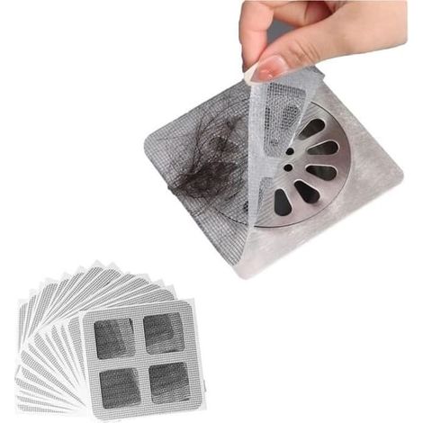 SABIR-100 autocollants jetables pour bonde de douche, attrape-cheveux, autocollants en maille pour bonde de douche (1/4)