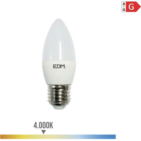 Ampoule bougie LED E27 5W 400lm 4000K Lumière du jour Ø3,5x10cm