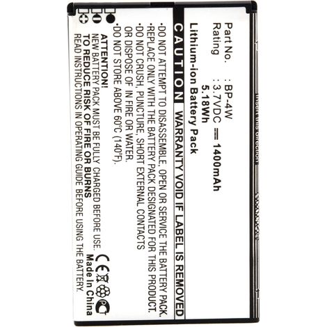 NX - Batterie téléphone, smartphone, GSM pour Nokia 3.7V 1400mAh - BP-4W (1/3)